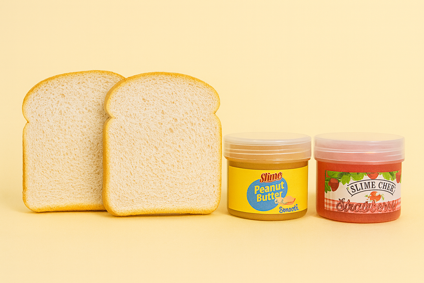 slime peanut butter, slime jam , slime sandwich