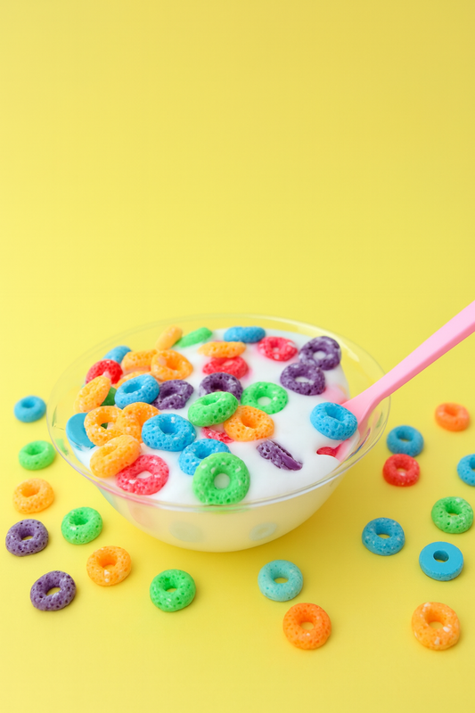 slime froot loops , slime cereal kit, milk slime, colourful slime, rainbow slime